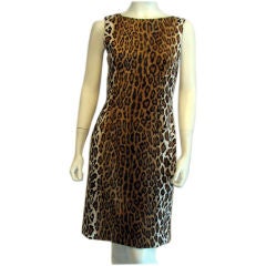 1990s MOSCHINO 'Leopard' Faux Fur Cocktail Dress