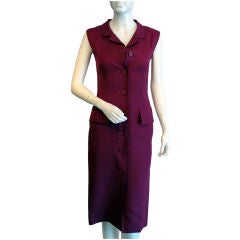 1970s CHLOE Raspberry Silk Dress