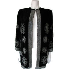 BERGDORF GOODMAN Velvet & Crystal Evening Jacket, 1920s