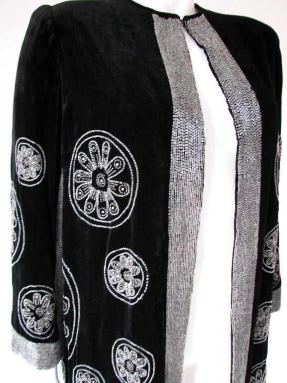 BERGDORF GOODMAN Velvet & Crystal Evening Jacket, 1920s