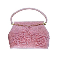 1950s Pink Crystal Encrusted Hand Bag