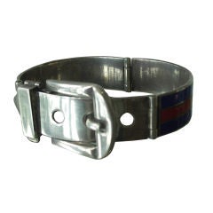 Vintage Sterling Silver Gucci Buckle Bracelet