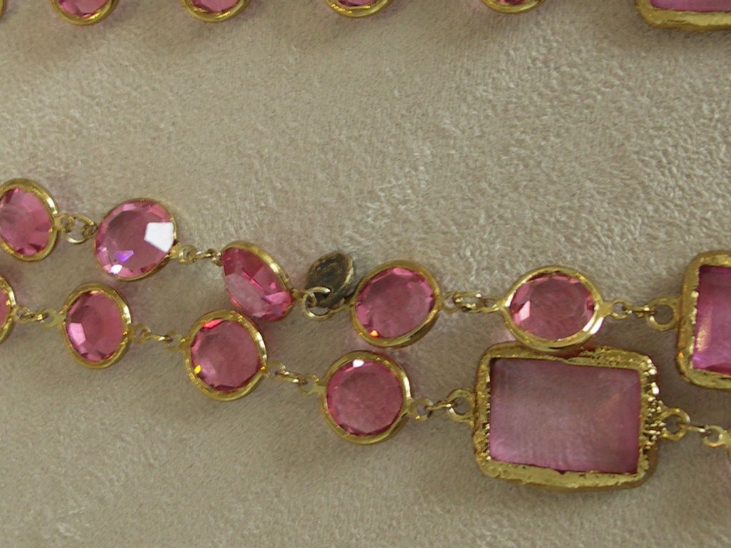 Chanel Pink Chiclet Necklace 5