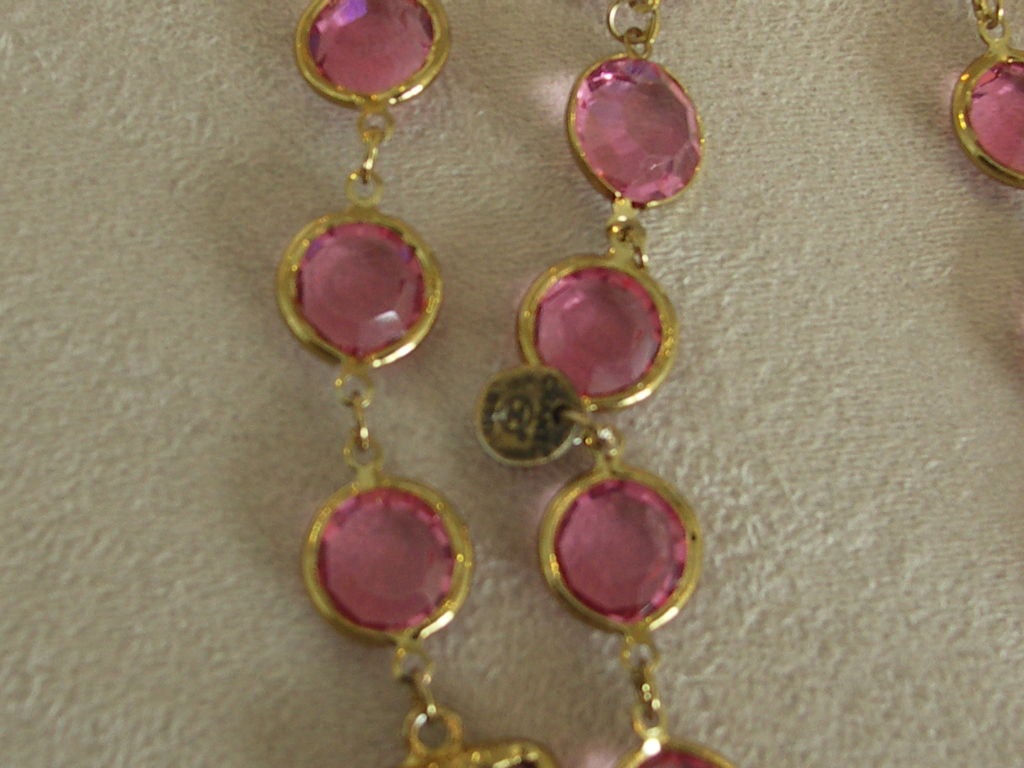 Chanel Pink Chiclet Necklace 2
