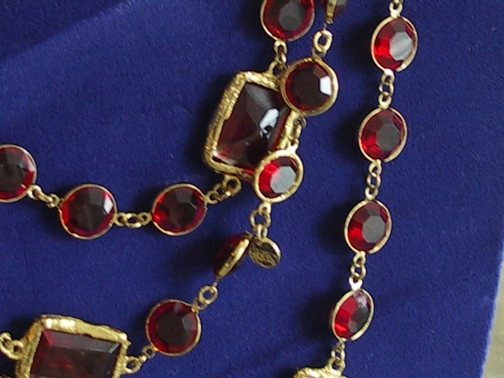 Chanel Red Chiclet Necklace 2