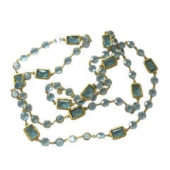 Chanel Aqua Chiclet Necklace