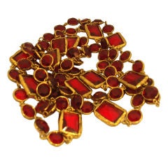 Rare Red Chanel Chicklet Necklace