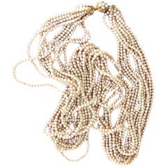 Vintage Miriam Haskell Pearl Multi Strand Necklace