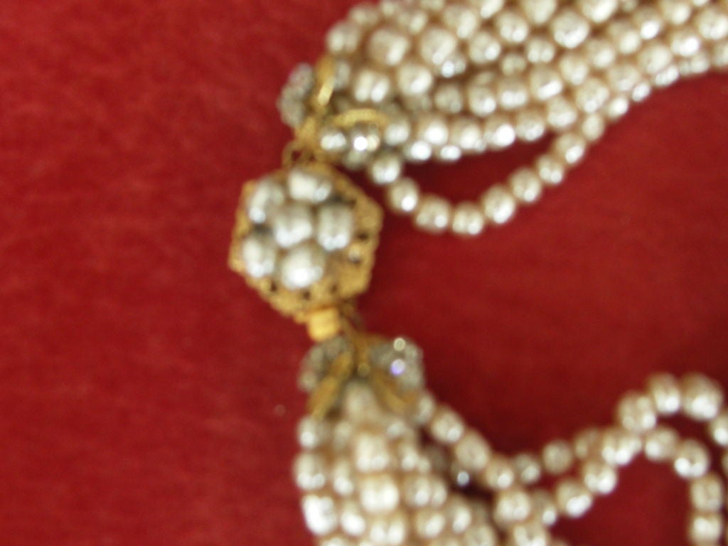 Vintage Miriam Haskell Pearl Multi Strand Necklace 2