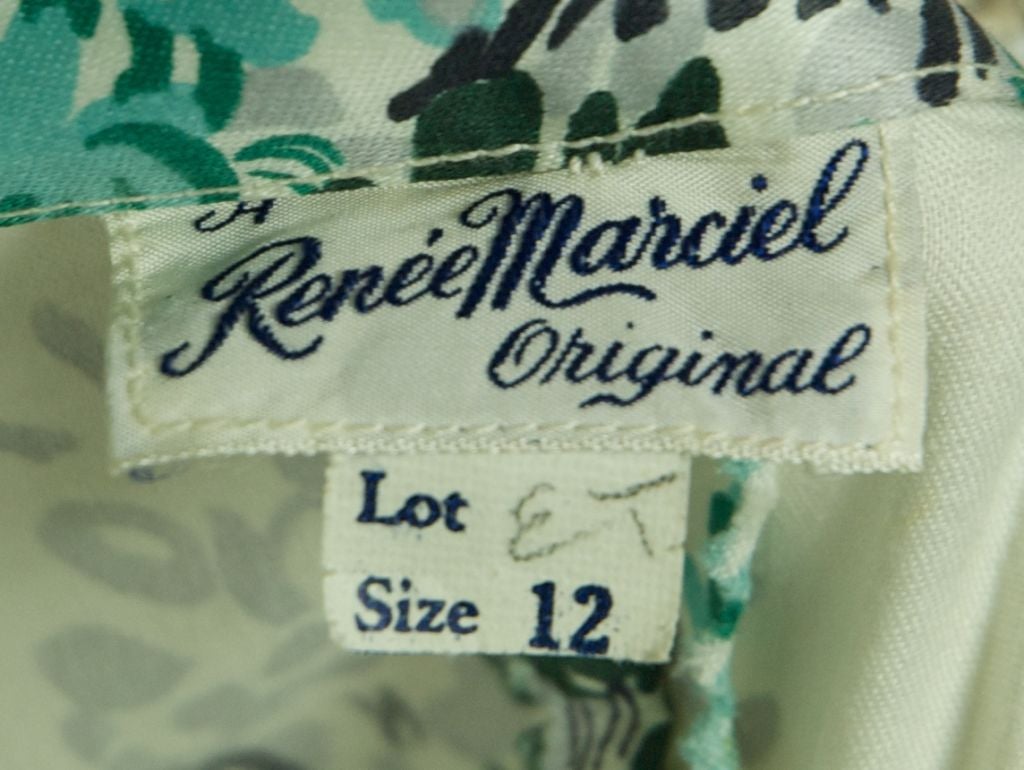 VINTAGE 1950 RENEE MARCIEL HALTER SUMMER DRESS RARE! For Sale 3