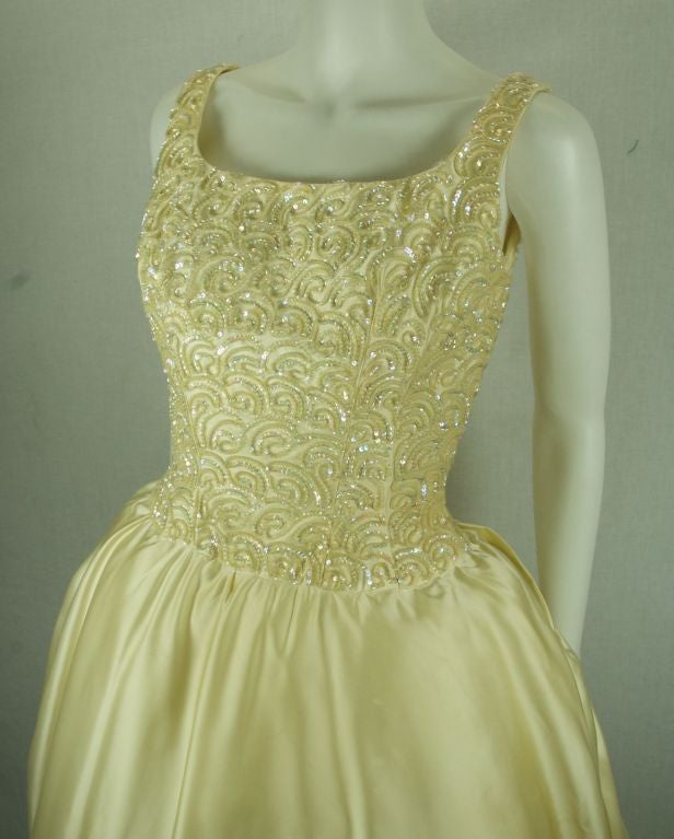 FAIRY TALE SATIN TULLE SEQUIN BUSTLE WEDDING DRESS For Sale at 1stDibs ...