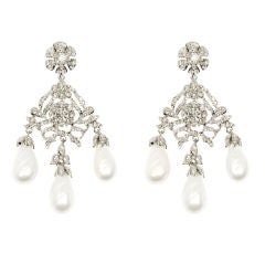 18c Style Pearl Girandole Earrings