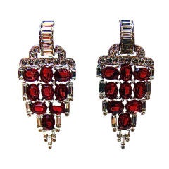 Deco Style ''Ruby Diamond'' Earclips made for Karl Lagerfeld