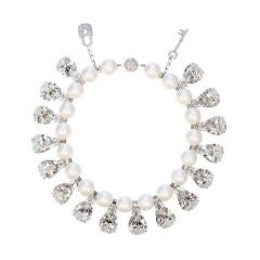 Collier de Bal des Folles of CZ and Faux Pearls