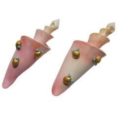 Pair of Pink  Shell Ornaments