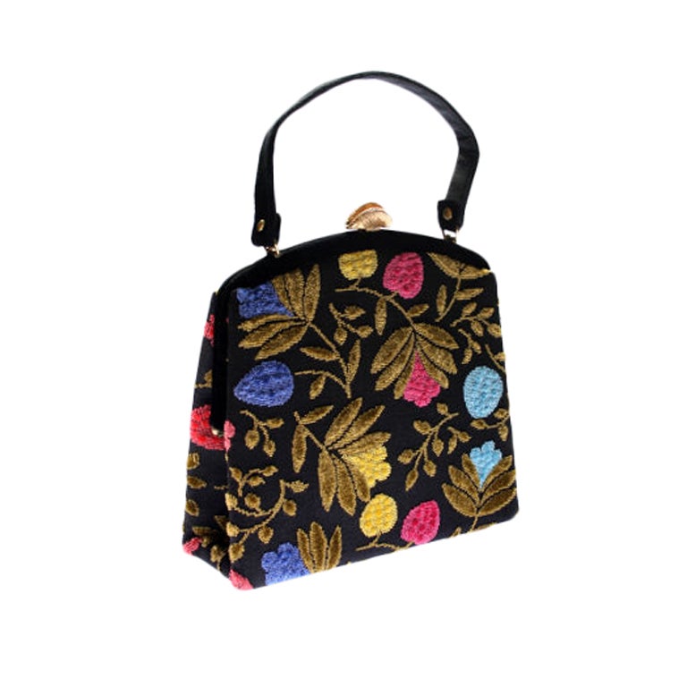 Bobbie Jerome vintage Handbag with Floral Motif