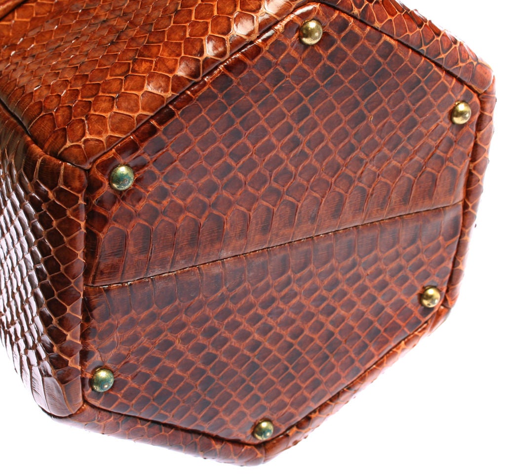 1940's Brown Python Architectual  Handbag 2