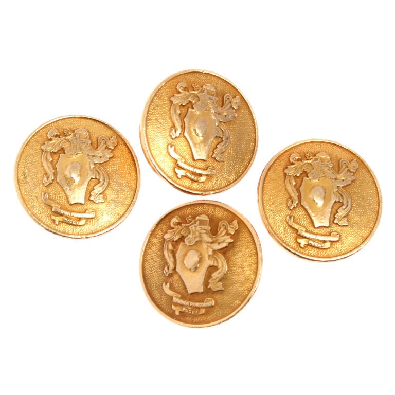 Four Rare 14kt Gold Pucci Buttons
