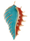 Enameled CrownTrifari  Shell with Pearls