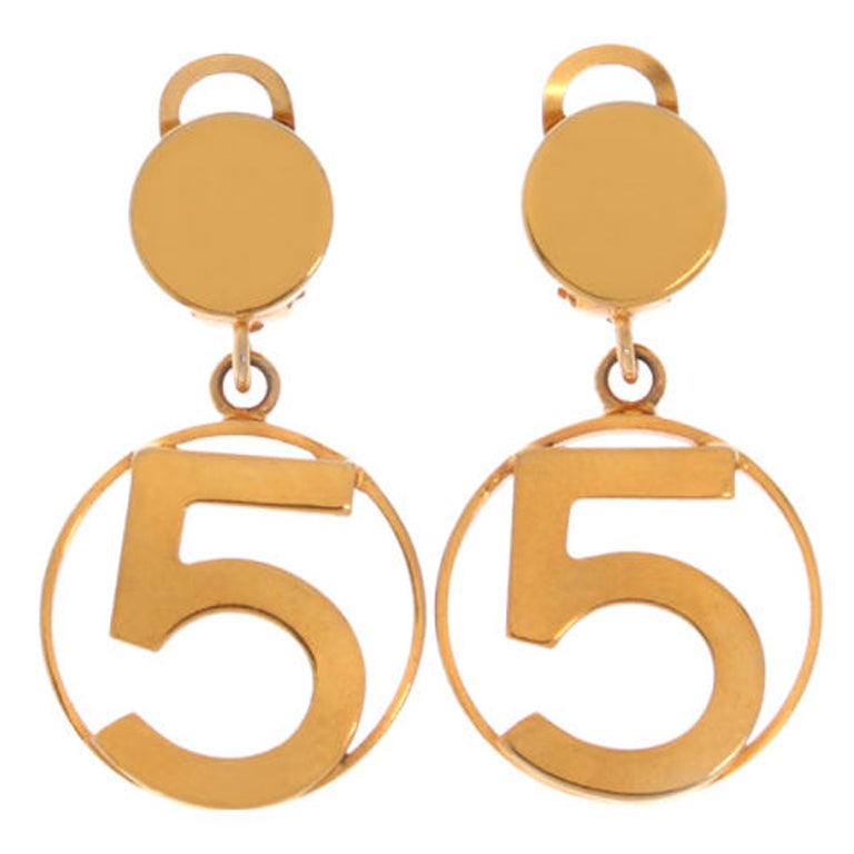 Chanel Number 5 Earrings at 1stDibs  chanel 5 earrings, chanel earrings 5, chanel  no 5 earrings