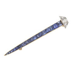 Sapphire and Diamond Nail Pin