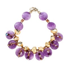 Amethyst & Crystal  Necklace by the Artist Adina