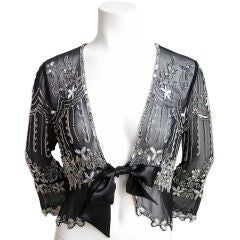 LANVIN beaded and embroidered silk cardigan