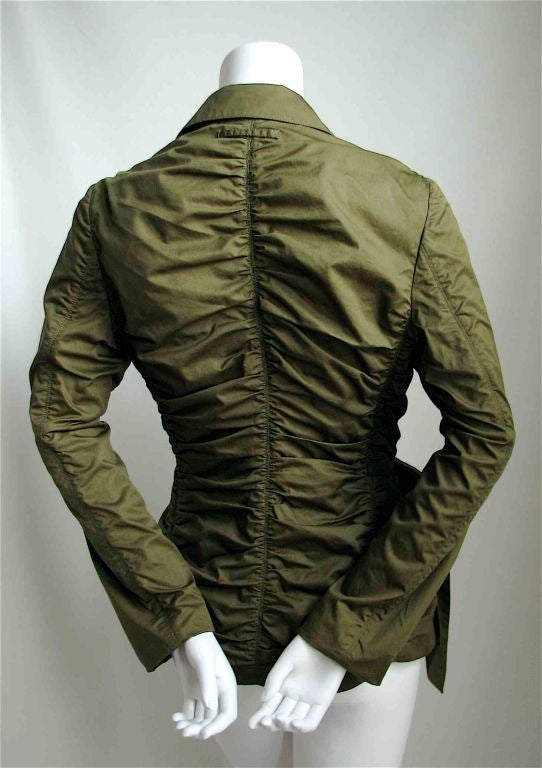 Women's JEAN PAUL GAULTIER army green ruched jacket