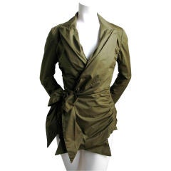 Vintage JEAN PAUL GAULTIER army green ruched jacket