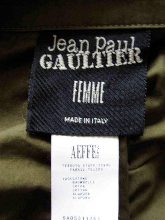 JEAN PAUL GAULTIER army green ruched jacket 1