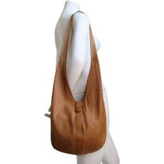 Retro HALSTON tan ostrich hobo bag