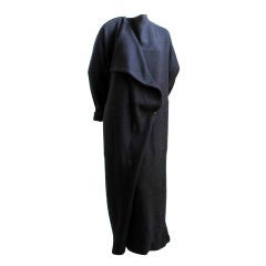 early ISSEY MIYAKE black cashmere draped 'square' coat