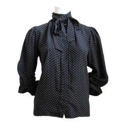 YVES SAINT LAURENT 'heart' print silk blouse