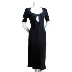 Vintage OSSIE CLARK black keyhole dress