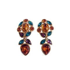 Vintage YVES SAINT LAURENT faceted glass earrings