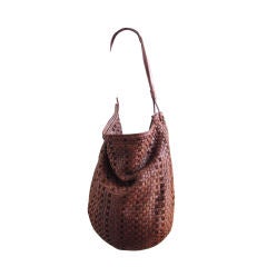 BOTTEGA VENTEA leather and suede brown hobo bag