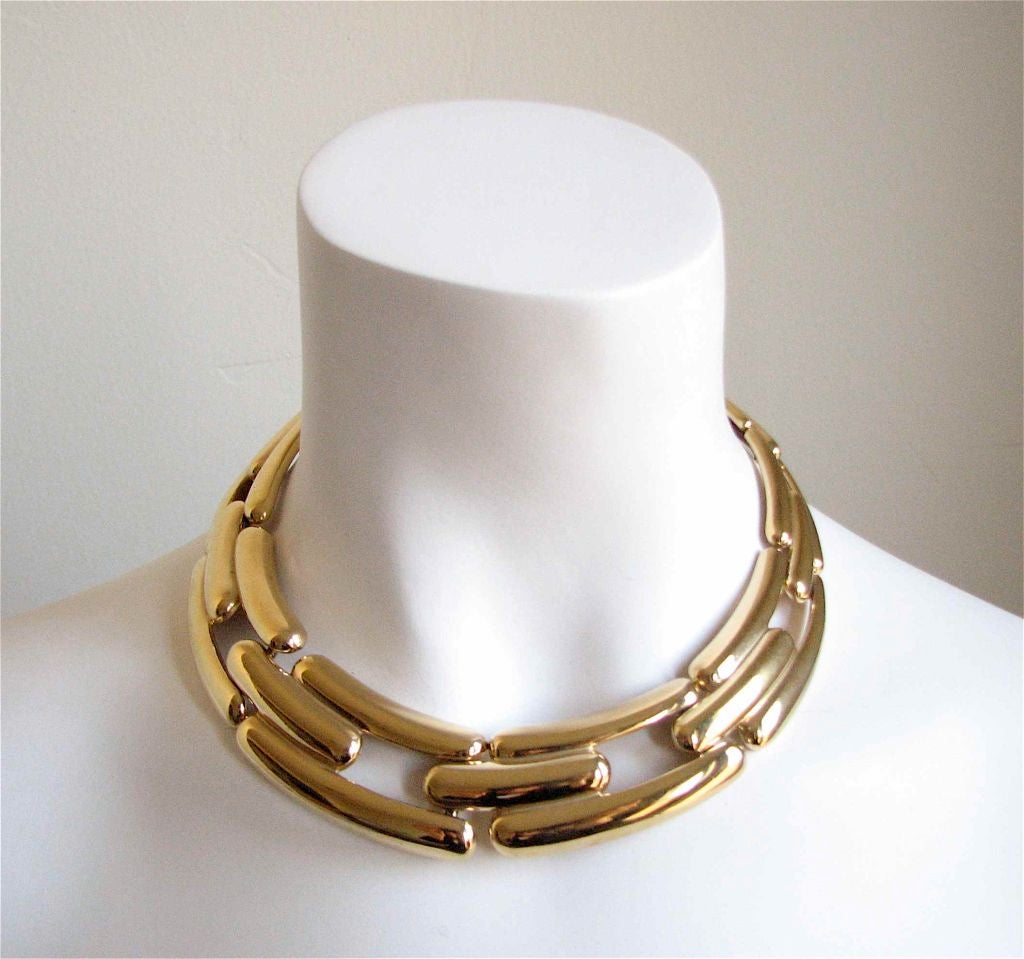 GIVENCHY gilt modernist collar