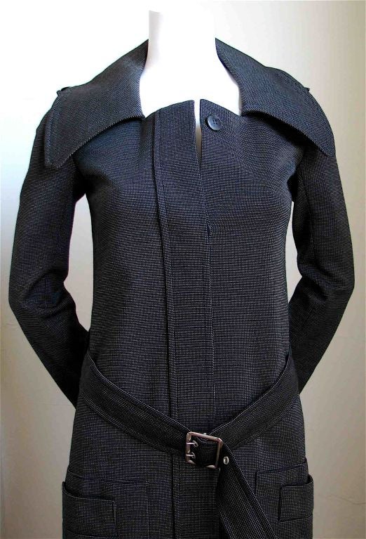 1970's SONIA RYKIEL black fitted trench For Sale at 1stDibs