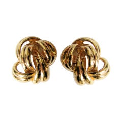 Vintage GIVENCHY 
knotted
 gilt earrings