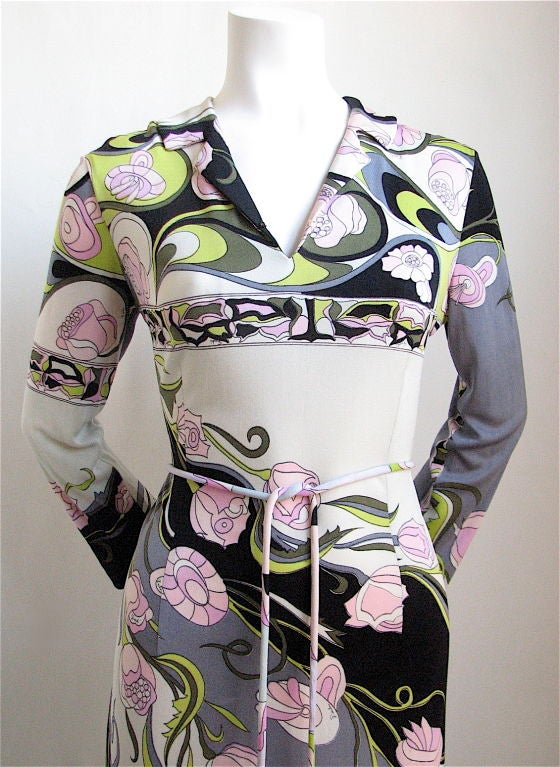 EMILIO PUCCI silk jersey dress with fringed belt