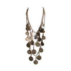 YVES SAINT LAURENT layered 'antique coin' necklace