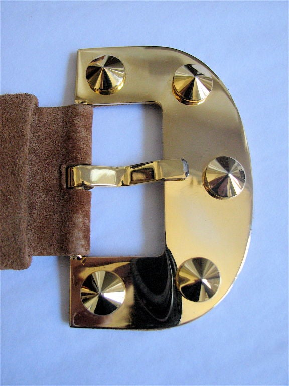 GIVENCHY suede belt with oversized studded buckle