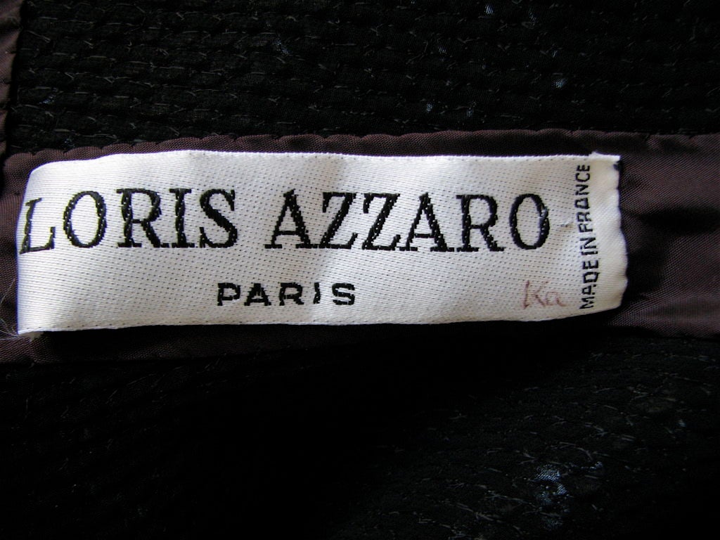 Black LORIS AZZARO asymmetrical gown with sequin bodice
