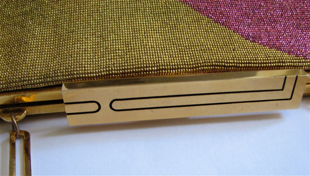PIERRE CARDIN beaded disco purse with gold chain