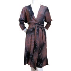 Vintage HALSTON silk wrap dress