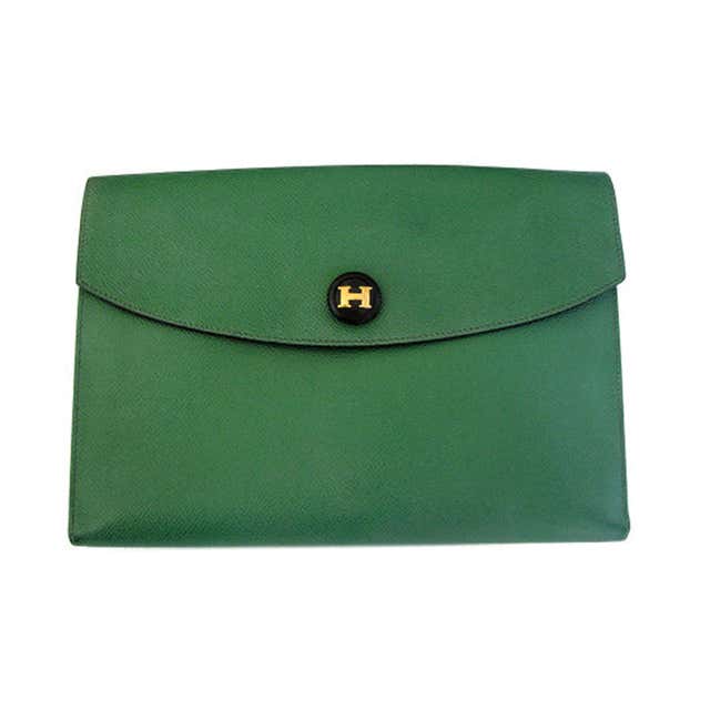 HERMES kelly green leather envelope clutch at 1stDibs | hermes envelope ...