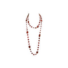 CHANEL red crystal sautoir