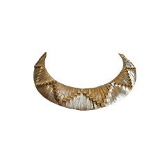 60's gilt metal moderne collar