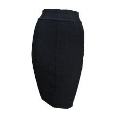 AZZEDINE ALAIA seamed black pencil skirt