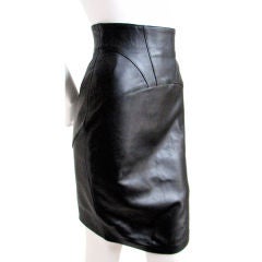 Vintage JEAN CLAUDE JITROIS black lambskin corset skirt